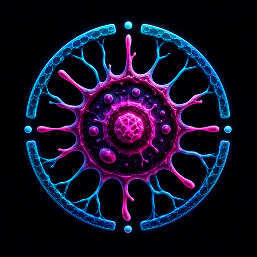 Original neon cellular emblem for Pathogenic Wiki